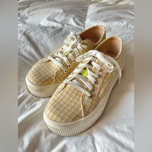 Dr. Scholl's Plaid Sneakers - White, Yellow, Orange